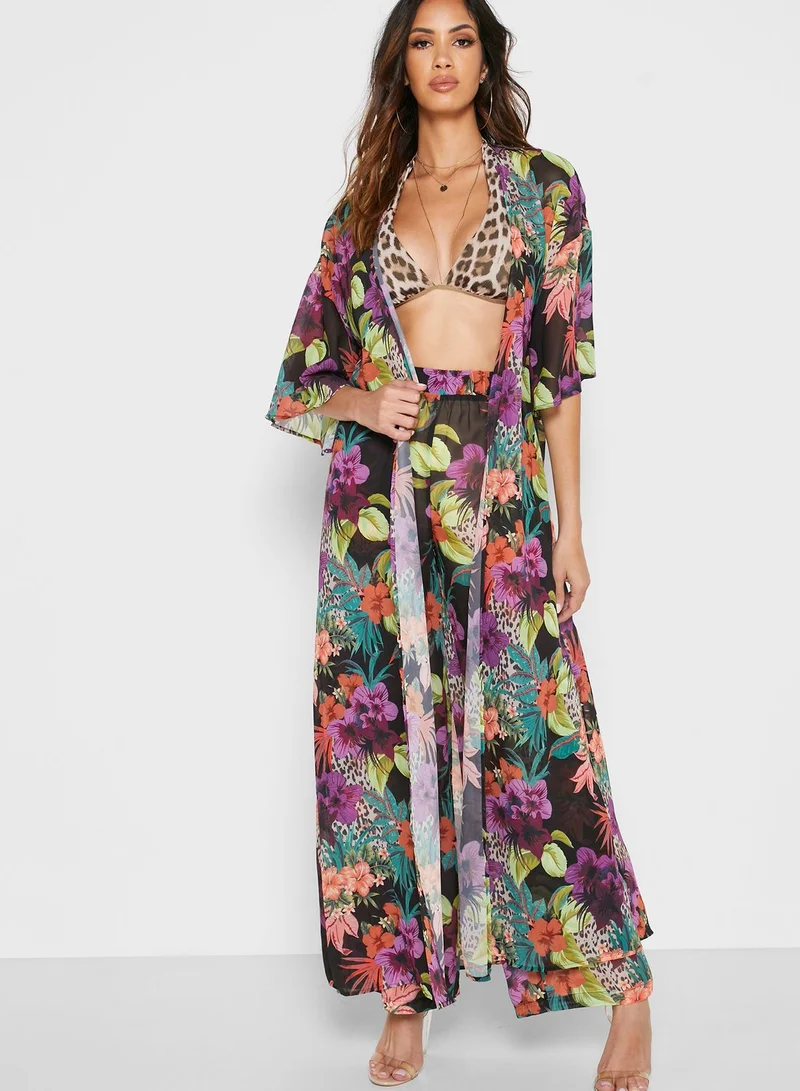 Missguided Floral Print Kimono