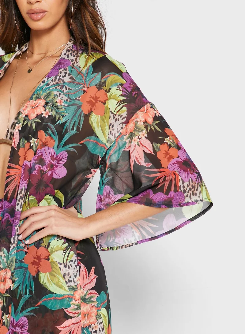 Missguided Floral Print Kimono