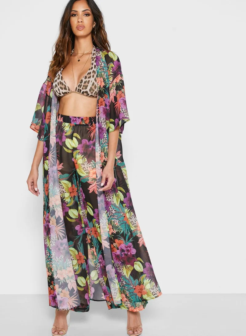 Missguided Floral Print Kimono
