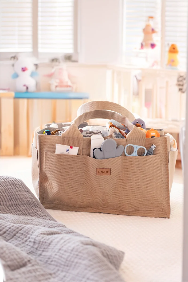 Hamur Mother Baby Care Bag M - Newborn Diaper Changing Organizer Organizer - Lamitela Beige