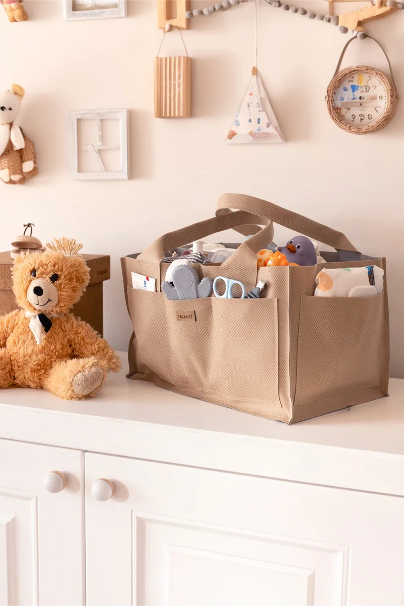 Hamur Mother Baby Care Bag M - Newborn Diaper Changing Organizer Organizer - Lamitela Beige