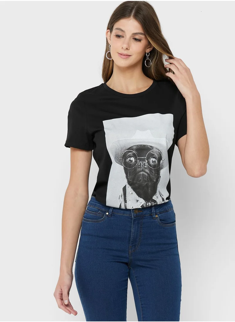 VERO MODA Crew Neck Graphic T-Shirt