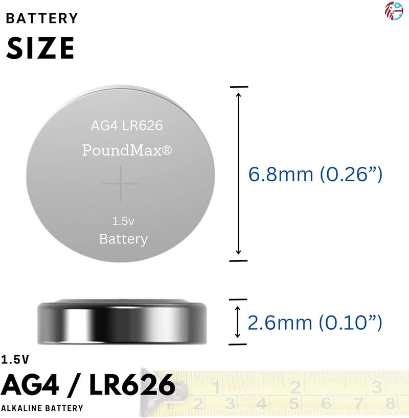 PoundMax 10 X AG4 376/377 LR66 SR626 SR626SW 1.5V Alkaline Button Cell Battery - Image 4
