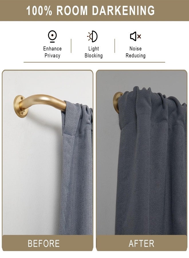 Fumlyate Curtain Rods for Windows, 28 to 53 Inches Wrap Around Heavy Duty Drapery Rod, 1" Wall Mounted Ceiling Mounted Curved Blackout Room Darkening Curtains Rod for Bedroom Kitchen Window, Brushed Gold - Image 2