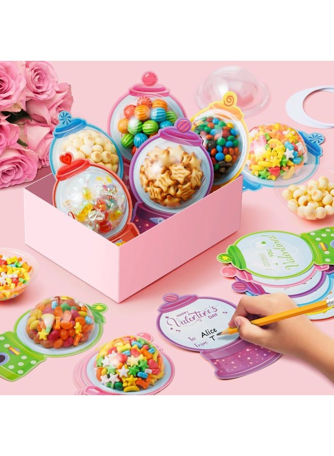 Duchong Valentines Day Cards for Kids Classroom, 48 Pack Valentines Candy Cards with Craft Treat Holder, DIY Kids Valentine's Day Exchange Gifts for Boys Girls Toddler School Rewards Party Supplies - Image 4