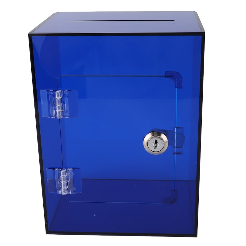 Clear Acrylic Piggy Bank for Adults Kids Openable Large Sturdy Money Saving Jar for Cash Coin with 2 Keys Blue - Image 3