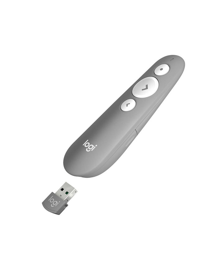 Logitech R500s Wireless Presenter With Laser Pointer And Ppt Clicker, Bluetooth Dual Connectivity For Mac Ios, Gray - Image 2
