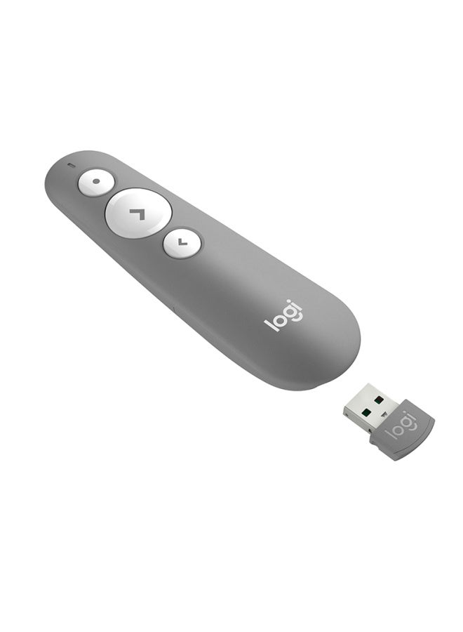Logitech R500s Wireless Presenter With Laser Pointer And Ppt Clicker, Bluetooth Dual Connectivity For Mac Ios, Gray - Image 3