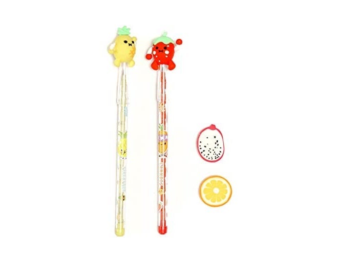 RH Fruit Design 2 Pencil with 2 Eraser School Supply in Bulk for Kids, Stationart Items for Girls & Boys Birthday Return Gifts - Image 3