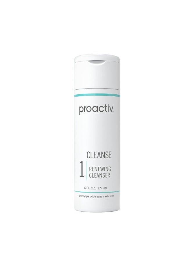 Proactiv Acne Cleanser - Benzoyl Peroxide Face Wash and Acne Treatment - Daily Facial Cleanser and Hyularonic Acid Moisturizer with Exfoliating Beads - 90 Day Supply, 6 Fl Oz - Image 1