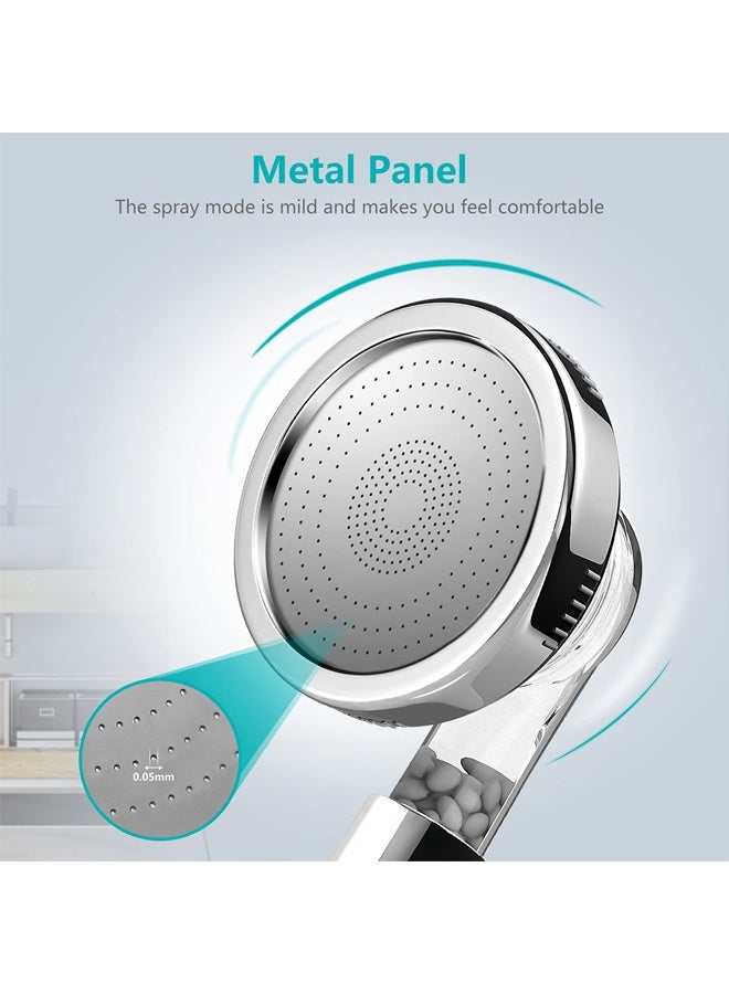 3 Modes Handheld Filtered Shower Head, High Pressure  Shower Head With Filter Balls,Easy Install,for Bathing and Spa,Remove Chlorine and Harmful Substance - Image 5