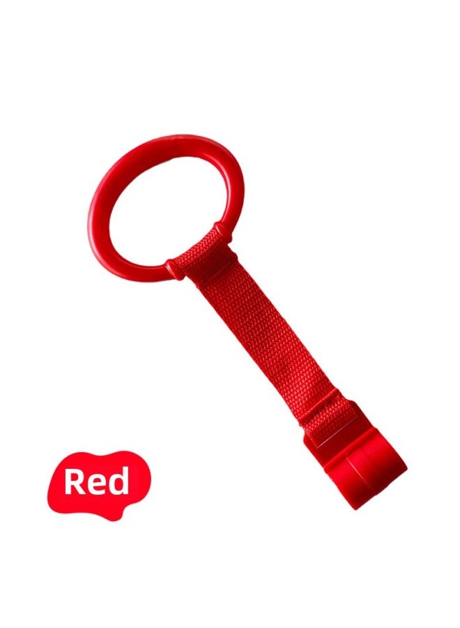 Hand-pull Ring Children's Game Fence Special Crib Hanging Ring Baby Standing Balance Auxiliary Learning Not To Exercise Arm Strength-Specifications:Red Toddler Pull Ring  - Image 1