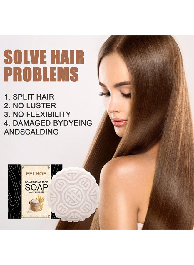 إيلهو صابون شامبو ماء الأرز لونجشينج من إيلهو، مناسب لتهدئة الشعر الجاف وحكة فروة الرأس - Image 3