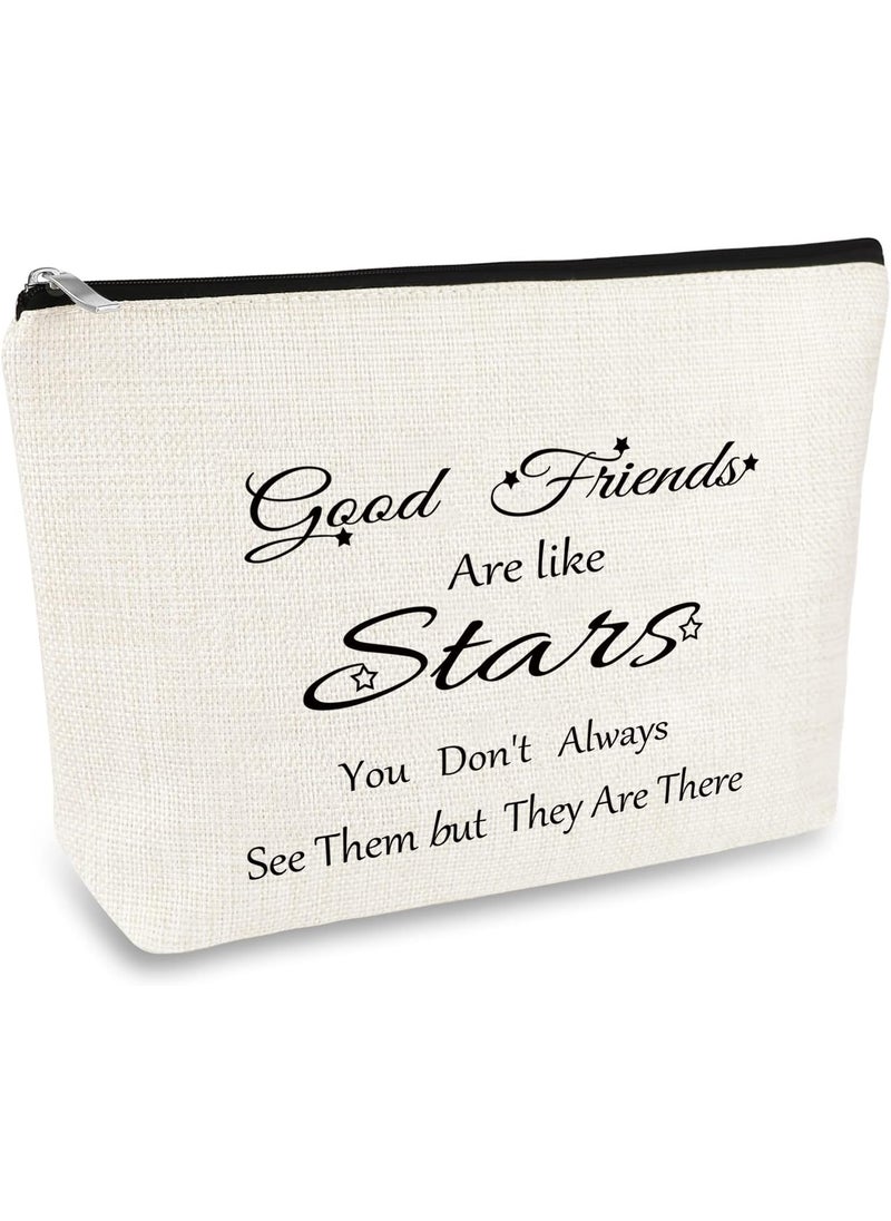 Mikela Best Friend Makeup Bag Friendship Gifts for Women Long Distance Friendship Gifts Cosmetic Bag Appreciation Gifts Birthday Christmas Graduation Gifts for Friend Bestie Soul Sister BFF Travel Pouch 