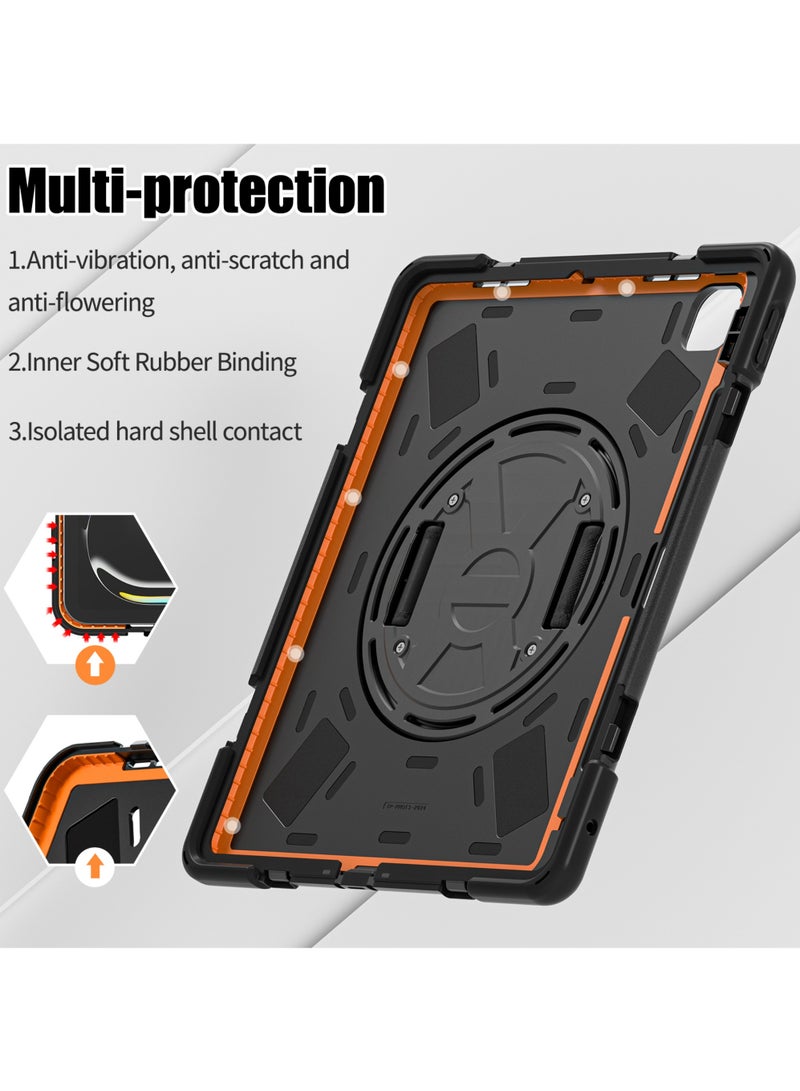 Rock Pow Case for iPad Pro 13 Inch Case (M5/M4) 2025/2024 Heavy Duty Rugged Durability Silicone Tablet Cover with 360° Rotating Hand Strap Foldable Hidden Stand Cover for iPad Pro 13 inch - Image 5