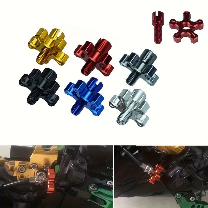 Black Motorcycle Clutch Cable Adjuster M8 Compatible Aluminum Alloy Clutch Adjustment Screw for Motorbike Tuning Handlebar Cable Adjuster Off Road Motorcycles Clutch Tuning Accessories - Image 3