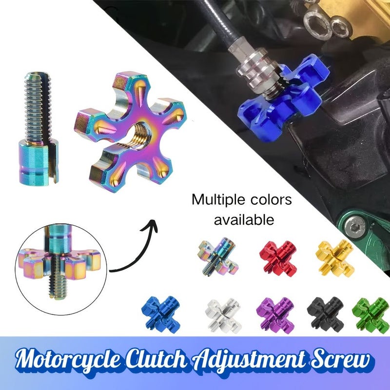 Black Motorcycle Clutch Cable Adjuster M8 Compatible Aluminum Alloy Clutch Adjustment Screw for Motorbike Tuning Handlebar Cable Adjuster Off Road Motorcycles Clutch Tuning Accessories - Image 1