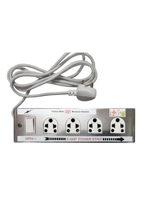 Extension Cord Board 240V with LED Indicator Heavy Duty ISI Mark 04x6A Sockets Switch 2M Wire