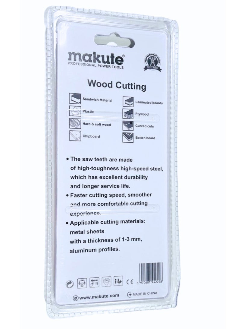 makute Jigsaw Blades 4mm, Pack of 4 - High-Toughness High-Speed Steel, Fast Cut for Wood, Plastic, Metal Sheets, Aluminum Profile - Ideal for Sandwich Material, Hard & Soft Wood and more- T344D - Image 3