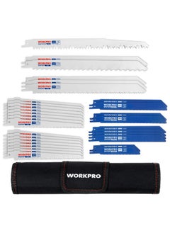 WORKPRO 32-Piece Reciprocating Saw Blade Set - Metal Woodcutting Saw Blades Pruner Saw Blades with Organizer Pouch  - Image 1