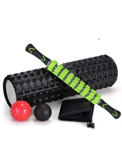 SKY-TOUCH 5 In 1 Fitness Foam Roller Set With Muscle Roller Stick And Massage Balls For Physical Therapy Pain Relief Myofascial Release Balance Exercise, Multicolour  - Image 1