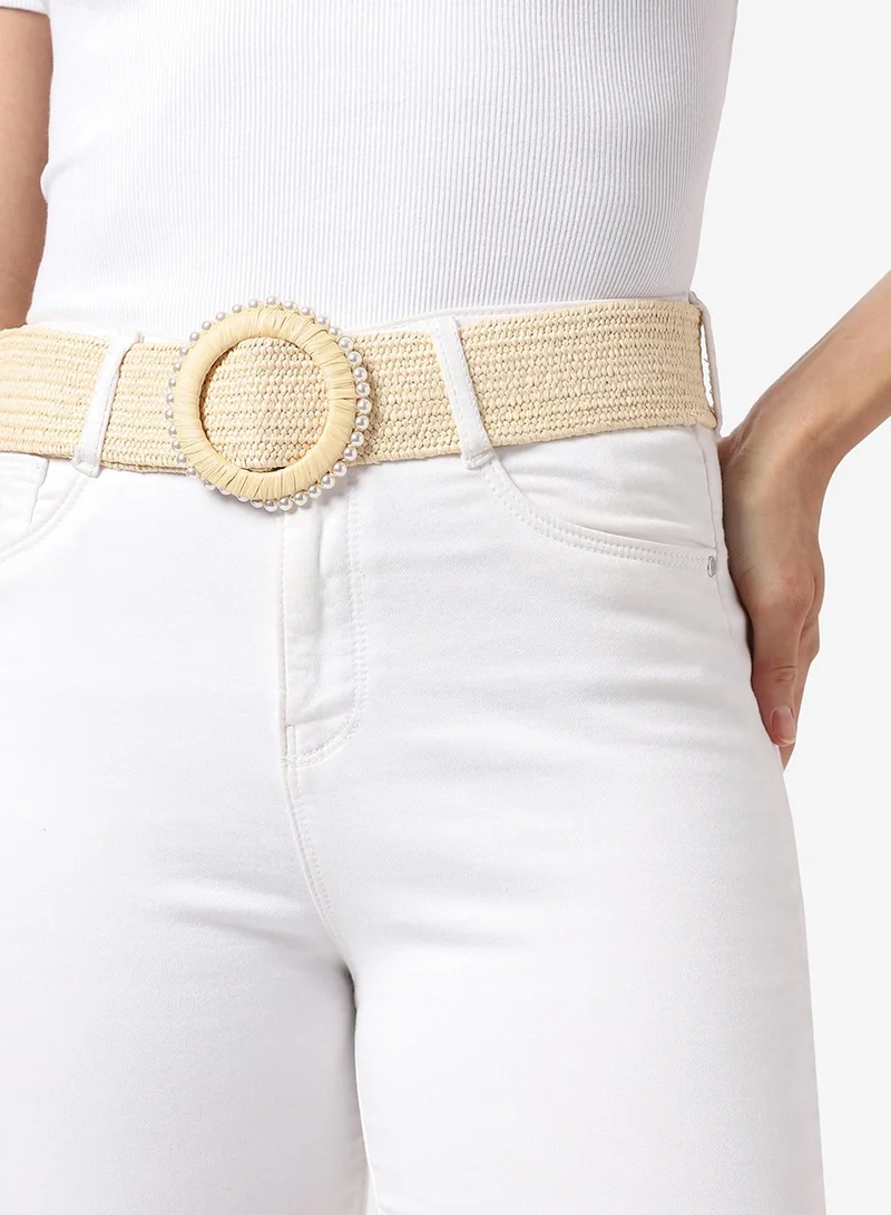 صوص هاوت حزام خصر كريمي بنقوش