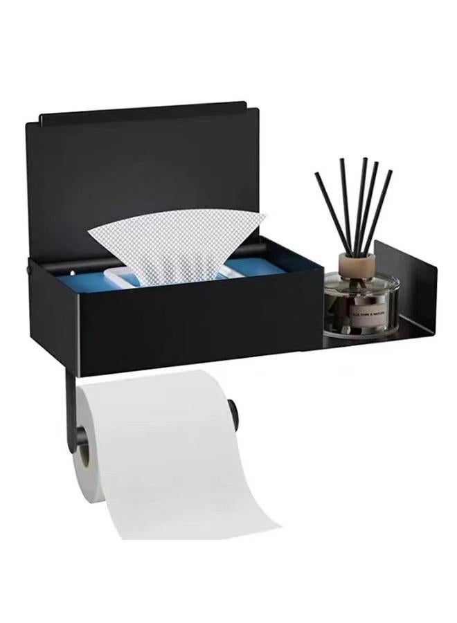 In Stock Stainless Steel Tissue Box Toilet Tissue Holder Nail-free Sanitary Paper Box Storage Rack Bathroom Toilet Paper Box - Image 1