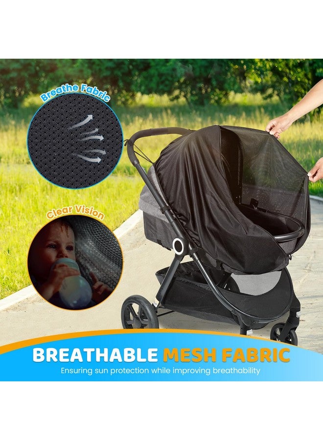 Orzbow Stroller Sun Shade, Universal Sun Shade for Stroller with Two-Way Zip, Breathable Baby Sun Shade Cover Blocks 95% UV (UPF 50+), Stable & Portable, Easy to Use, Black - Image 4