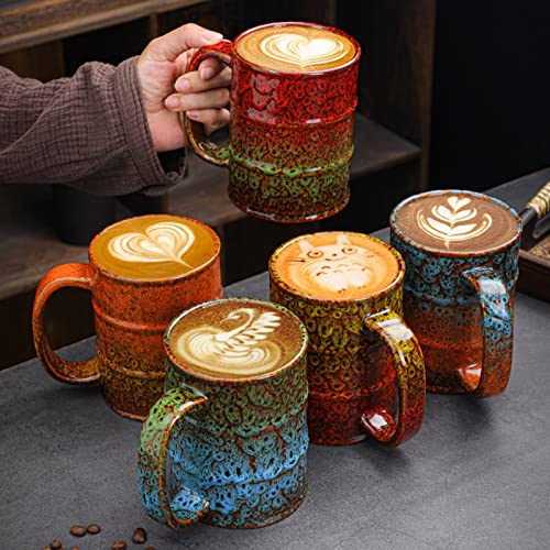 LGQ Ceramic 20 oz Coffee Mugs - Large Tea Cup for Office and Home - Dishwasher and Microwave Safe (1, Green and Blue) - Image 5