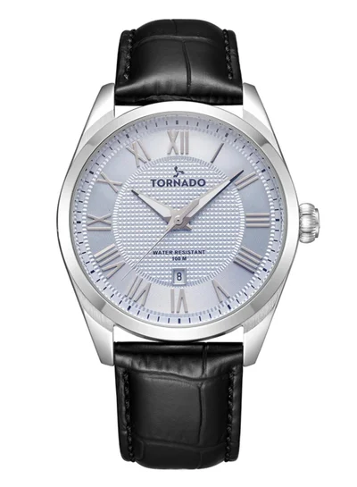 تورنيدو ساعة يد جلدية للرجال -