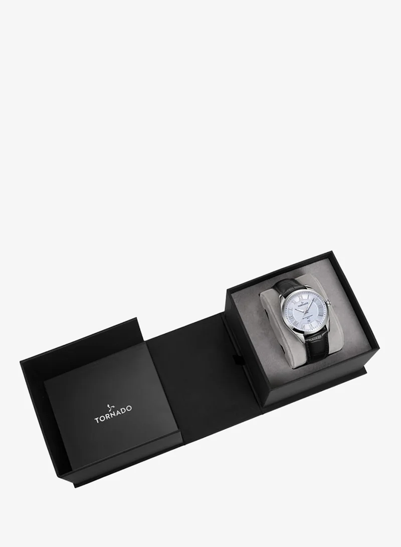 Tornado Spa Blue Men's Genuine Leather with crocodile pattern 3H with date Display Watch T8007-SLBL - 42mm mm for Men | Best Price UAE