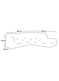 Al Home 4 Seater L-shape Sofa Linen 285×160×70×85 Cm - Grey  - Image 2