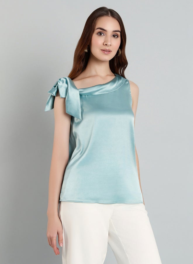 Mish Women Tie-Up Detail Asymmetric Neck Top - Image 1