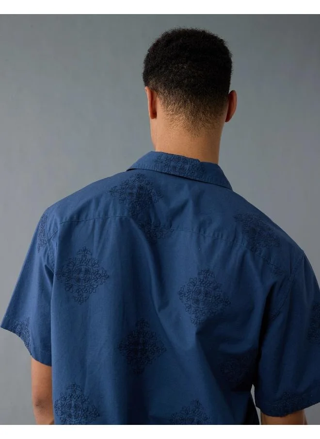 American Eagle AE Poolside Printed Button-Up Shirt