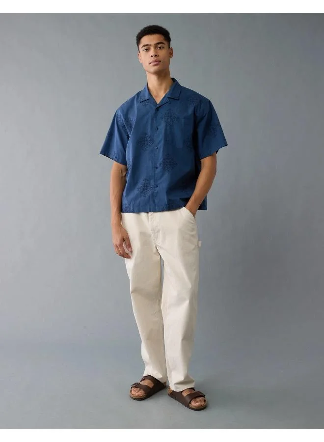 American Eagle AE Poolside Printed Button-Up Shirt