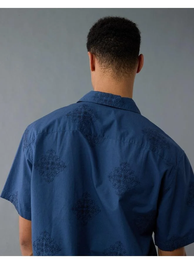 American Eagle AE Poolside Printed Button-Up Shirt