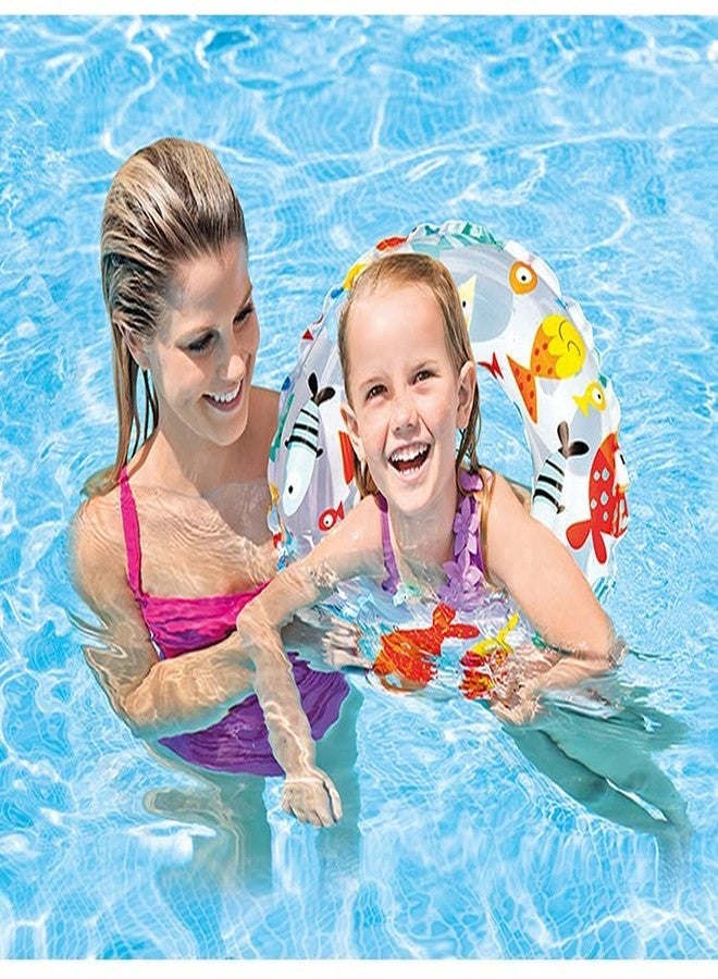 إيكان حلقة سباحة للأطفال مطبوعة برسومات كرتونية من إيكان، عوامة حمام سباحة دائرية قابلة للنفخ، ألعاب مائية صيفية، حلقة لتعليم السباحة للبنات والأولاد (حلقة سباحة 1) - Image 3