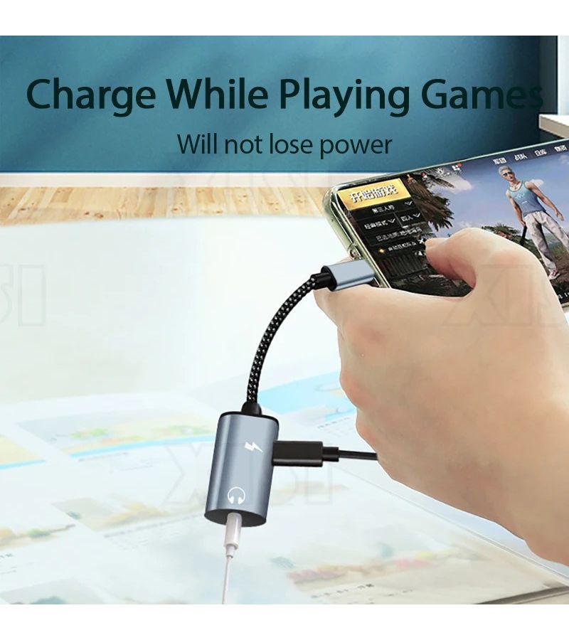 2 In 1 USB C Splitter Fast Adapter Gun Connector Compatible With Galaxy S23 S21 A54 iPhone 15 Realtek DAC Hi Res Audio USB PD Charger And 3 5mm Headphone Jack Adapter USB C To TRS PD - Image 4