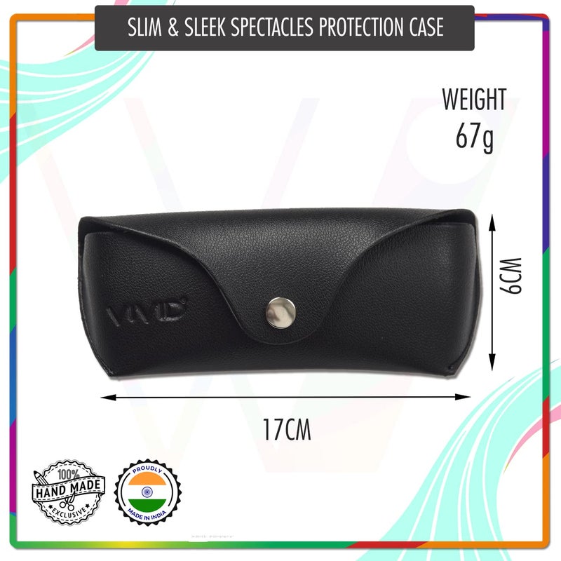 VIVID Vision Unisex Adult Lightweight Eyewear Specs Case Cover | Protect Eye Glasses | Chashma Dibbi | Spectacle Box | Closure - Button | Artificial Leather - Image 5