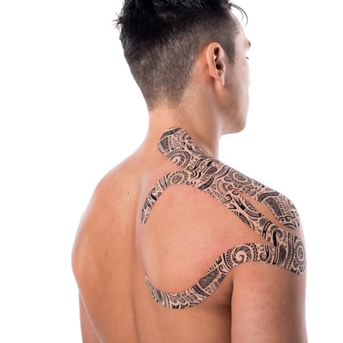 CureTape Art | Kinesiology Tape for Body Pain | Elastic Therapeutic | Waterproof Athletic | Long-Lasting Medical K (Tattoo) - Image 4