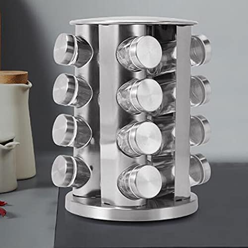 Olpad Stainless Steel Jars Rotating Spice Jar Rack Set Seasoning Stand Holder Condiment Salt Pepper Shaker Kitchen Tools - Image 1