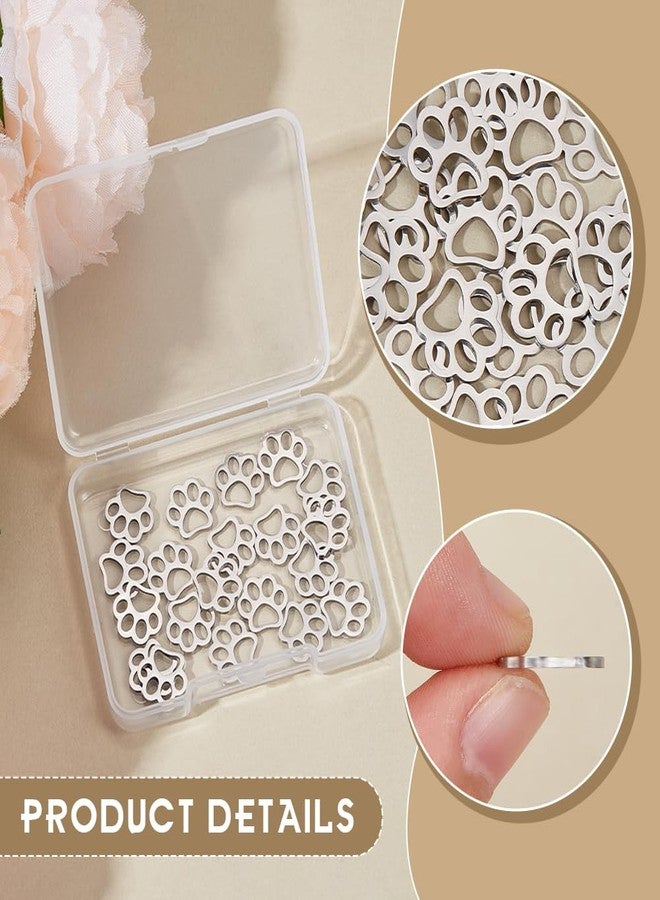 UNICRAFTALE 20Pcs Dog Paw Print Charm Hollow Metal Charm Pendants Stainless Steel Charms Animal Footprint Charms Animal Cat Dog Paw Print Charms for DIY Jewelry Necklace Bracelet Making - Image 4