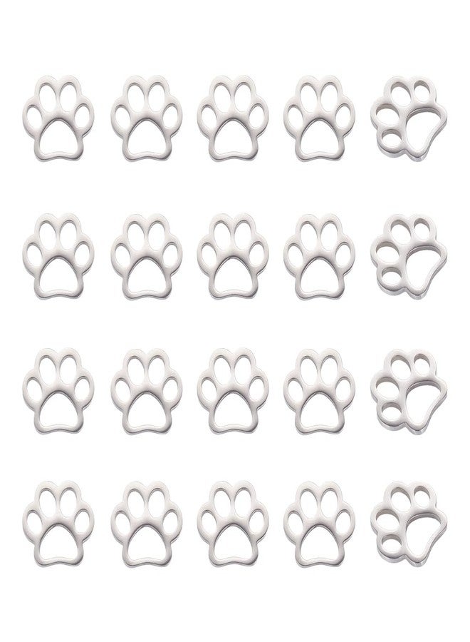 UNICRAFTALE 20Pcs Dog Paw Print Charm Hollow Metal Charm Pendants Stainless Steel Charms Animal Footprint Charms Animal Cat Dog Paw Print Charms for DIY Jewelry Necklace Bracelet Making - Image 1
