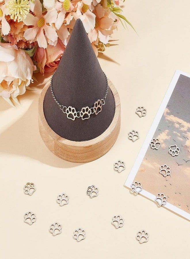 UNICRAFTALE 20Pcs Dog Paw Print Charm Hollow Metal Charm Pendants Stainless Steel Charms Animal Footprint Charms Animal Cat Dog Paw Print Charms for DIY Jewelry Necklace Bracelet Making - Image 2
