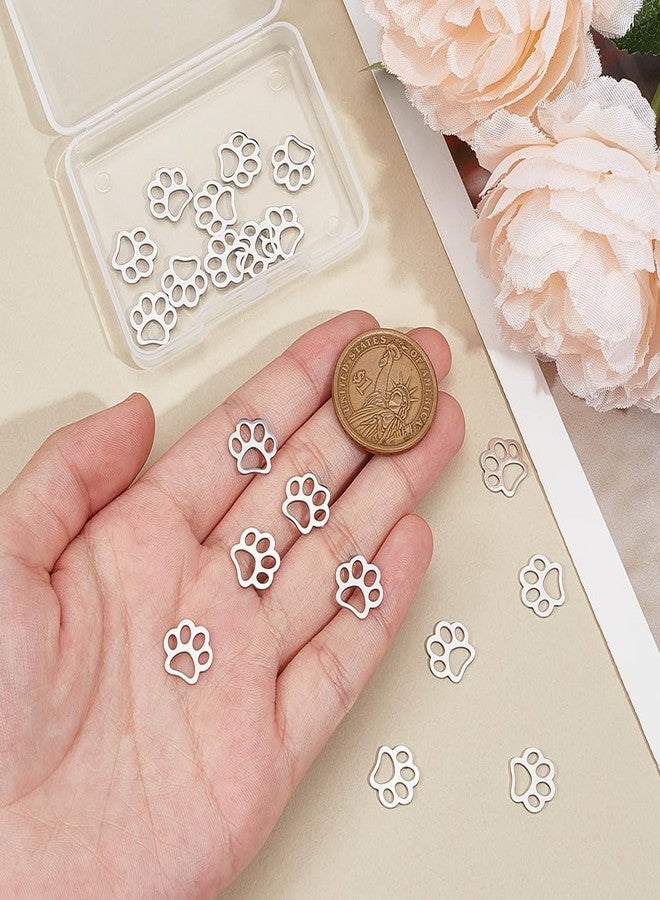 UNICRAFTALE 20Pcs Dog Paw Print Charm Hollow Metal Charm Pendants Stainless Steel Charms Animal Footprint Charms Animal Cat Dog Paw Print Charms for DIY Jewelry Necklace Bracelet Making - Image 5