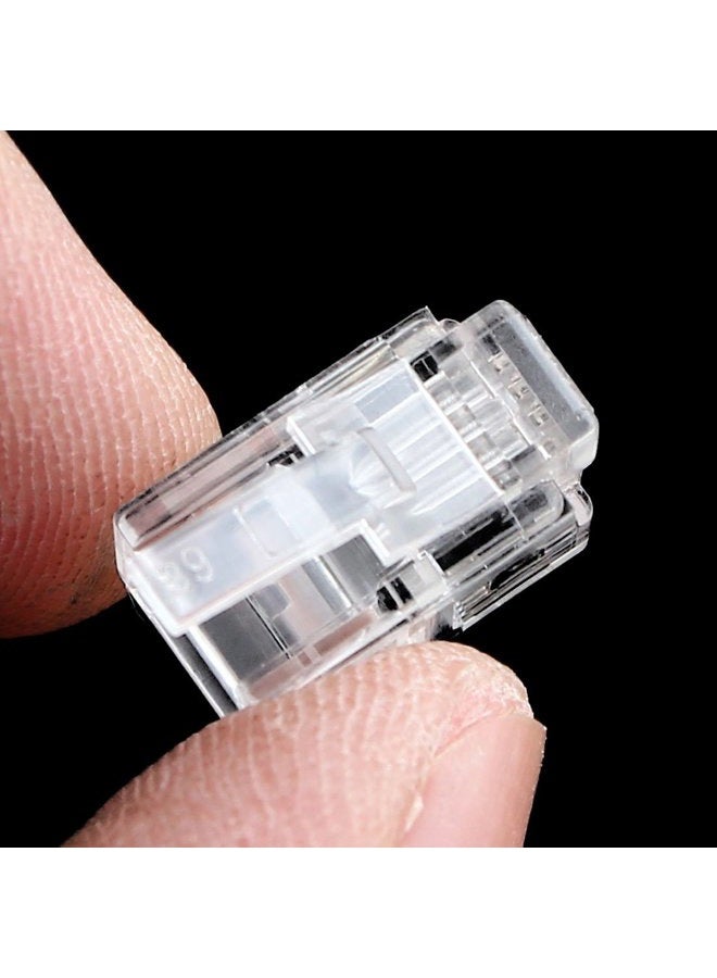 uxcell 4 قطع موصل RJ10 4P4C شفاف لكابل الهاتف - Image 3
