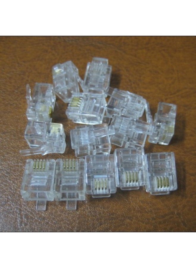 uxcell 4 قطع موصل RJ10 4P4C شفاف لكابل الهاتف - Image 5