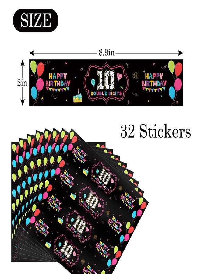 MonMon & Craft Double Digits 10 Water Bottle Labels Stickers/Happy 10th Birthday Bottle Wrappers/Happy Birthday Party Water Labels Decorations Supplies (Set of 32) - Image 2