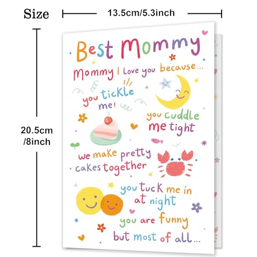 HEJOYN Mom Birthday Card, Funny Birthday Card Gift for Mom from Daughter Son, Mother Bday Cards from Kid - Image 3