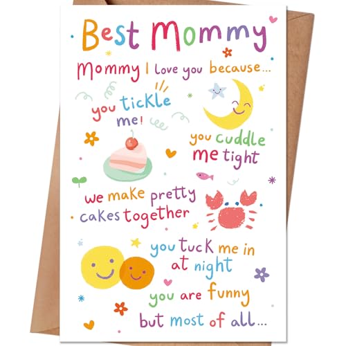 HEJOYN Mom Birthday Card, Funny Birthday Card Gift for Mom from Daughter Son, Mother Bday Cards from Kid - Image 1